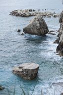rocks boulders in the sea