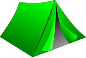 tent camping green drawing