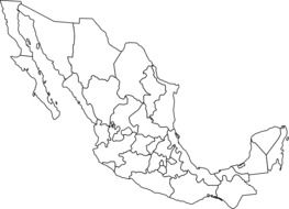 Mexico on the map clipart