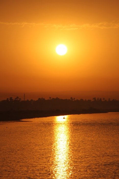 sunset over the river in egypt