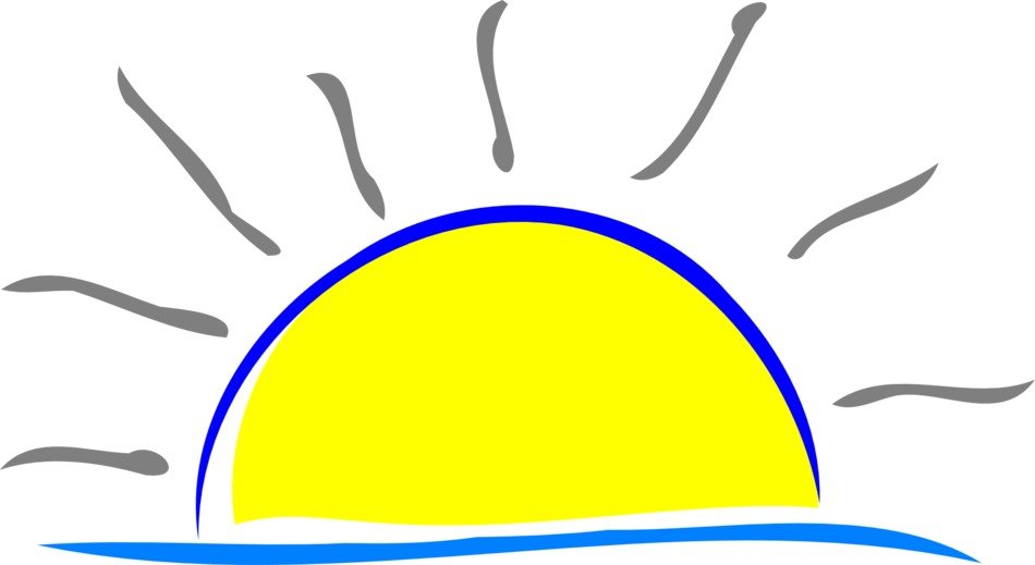painted sun on the horizon
