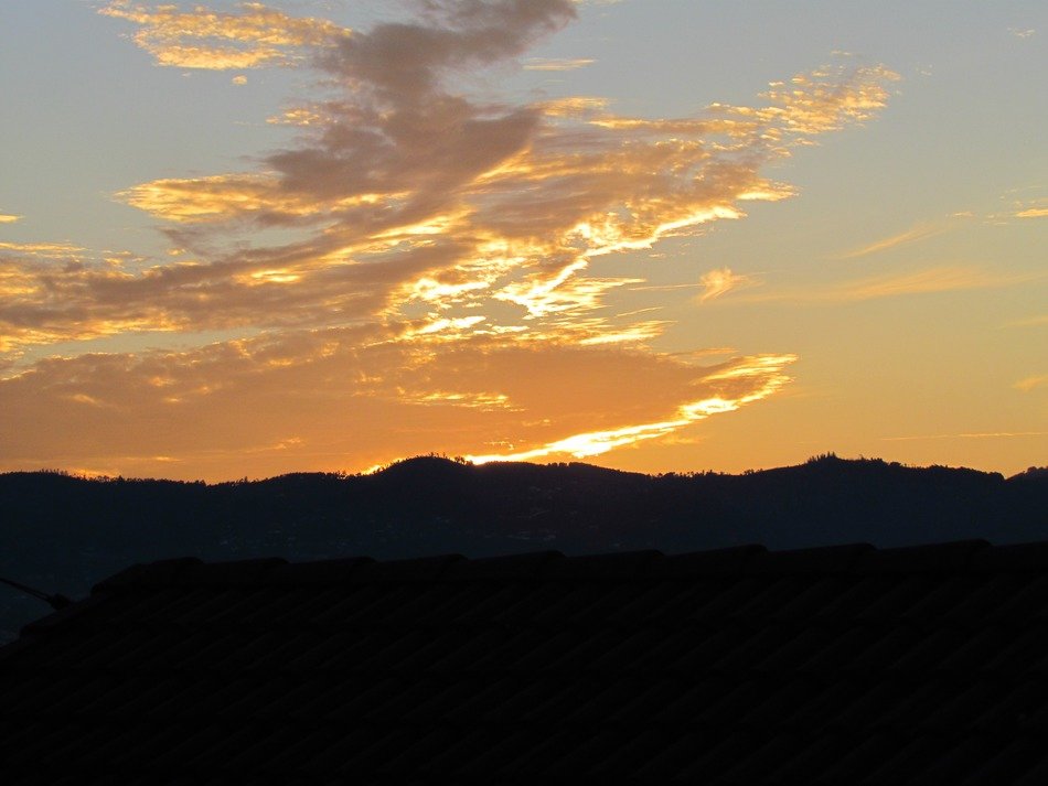 sunset over the horizon in portugal