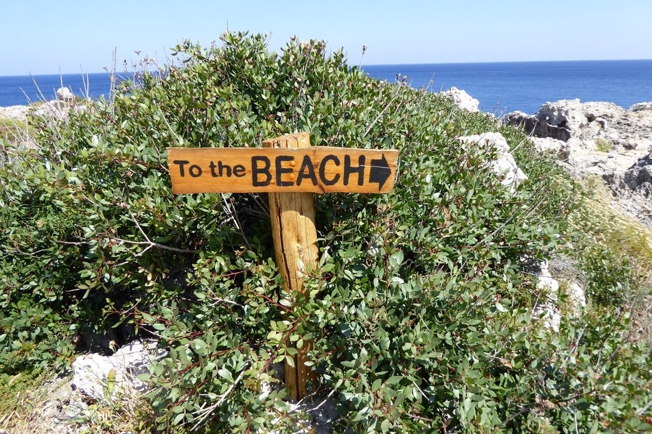 To the beach as a sign