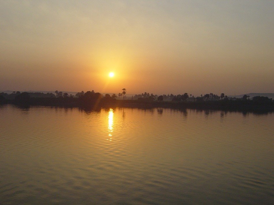 golden sunset over the nile