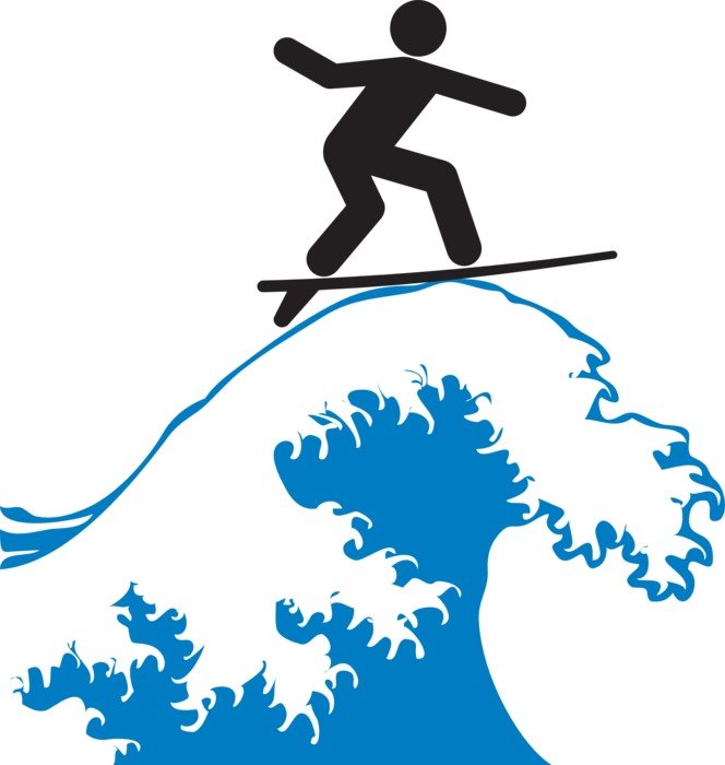 clipart,surfer on the wave