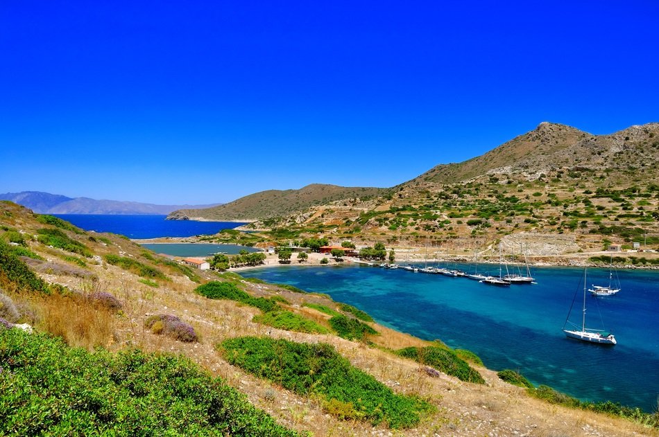 beautiful lanscape with mountains and blue sea