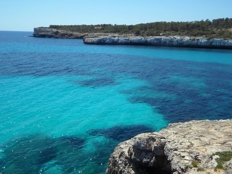 gorgeous blue color water of mediterranean sea coast holiday