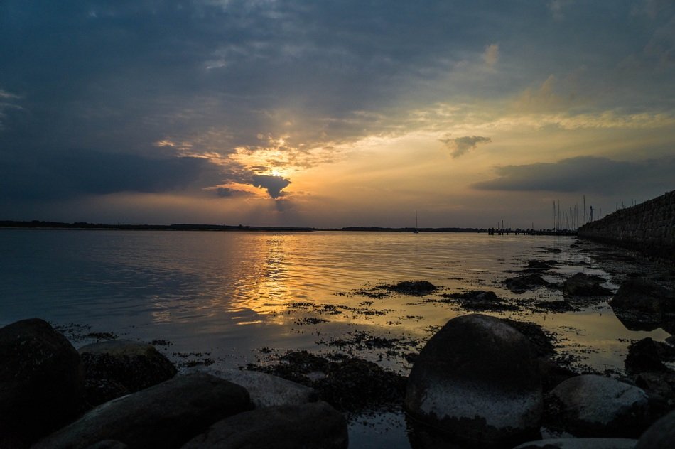 landscape of the Schlei at the sunset