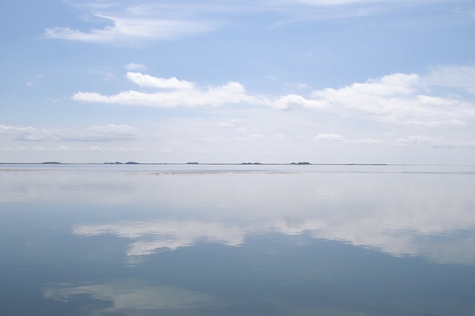 mirror image of clouds in the north sea