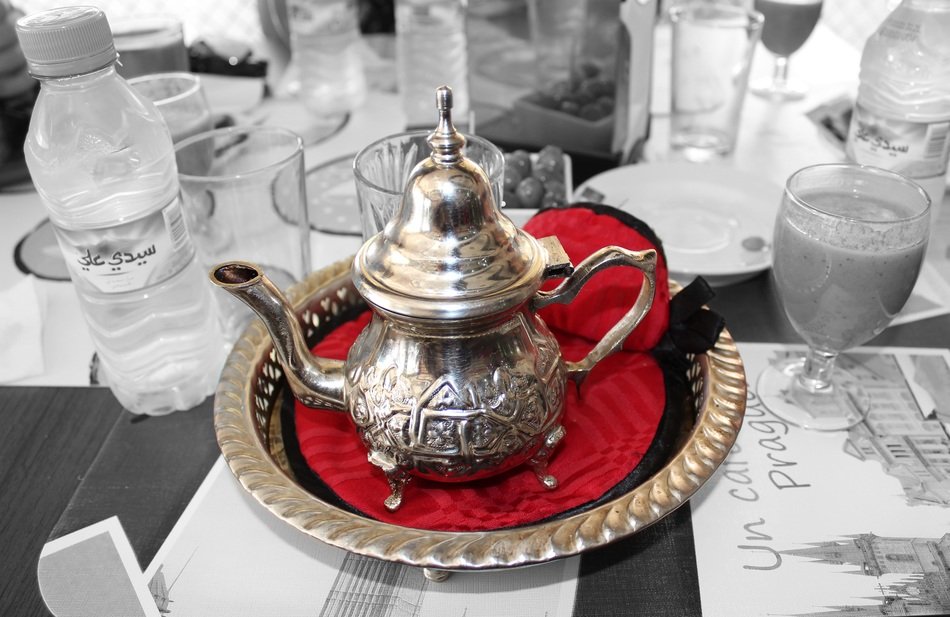 teapot on a tray in morocco