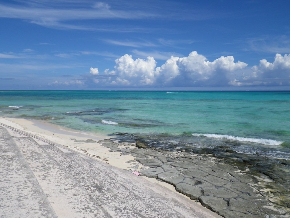 beautiful turquoise coast in okinawa