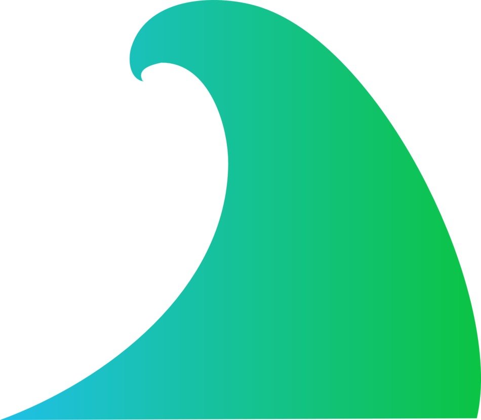 green wave on white background