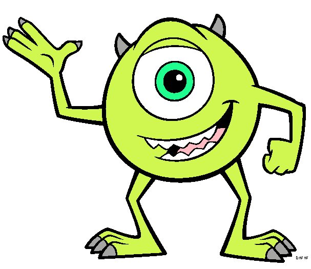 Drawn cartoon hero Mike Wazowski free image download