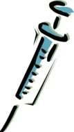 drawing of a syringe on a white background