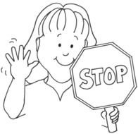 girl with stop sign