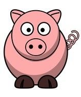 round cartoon pig with oval eyes