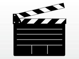 painted black and white Movie Clapper