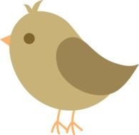 Cartoon small Bird, side view