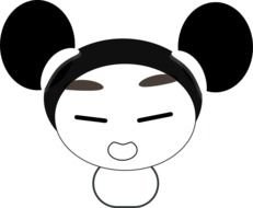 head of chinese girl, black and white
