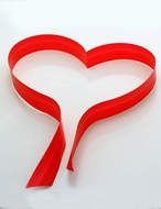 red ribbon as a heart as a picture for clipart