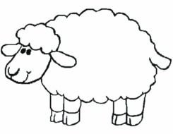 cartoon fluffy Sheep, outline
