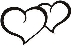 Two Plain Love Hearts drawing