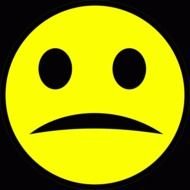 yellow smiley on a black background as a picture for clipart