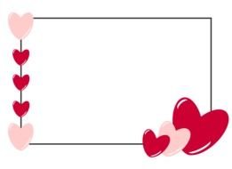 frame with red and pink hearts Free