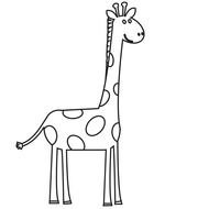 baby Giraffe Black And White drawing