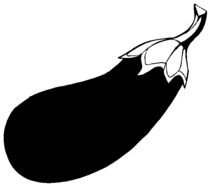 black and white picture of an eggplant