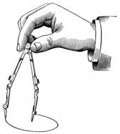 Black and white drawing of drawing a circle clipart