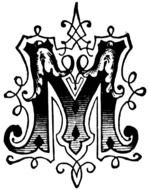 letter M with ornament as an illustration