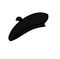 drawn French Beret on a black background