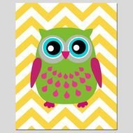 Owl Silhouette Prints Chevron Cute clipart