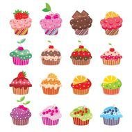 Clipart of Cartoon Cupcakes
