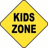kids zone, traffic sign