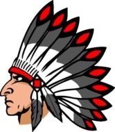 clipart of the indian warrior head