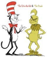 The Cat In Hat And Grinch drawing