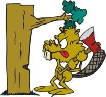 Beaver Cutting Down Tree At Clkercom Vector N2