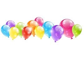 colorful glossy Helium Balloons, render
