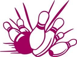 Colorful drawing of the bowling clipart