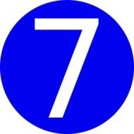 Blue Roundedwith Number 7 At Clkercom Vector