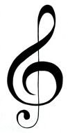 black treble clef as a picture for clipart