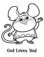 Coloring Page mouse drawing