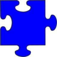 Blue Border Puzzle Piece At Clkercom Vector N2