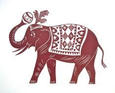 painted vintage indian elephant