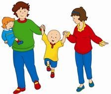 happy cartoon family