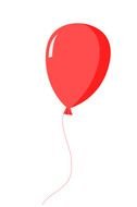 red balloon on a rope as a picture for clipart
