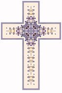 painted purple cross with jewels