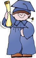drawing of a boy in a raincoat and in a hat at the prom